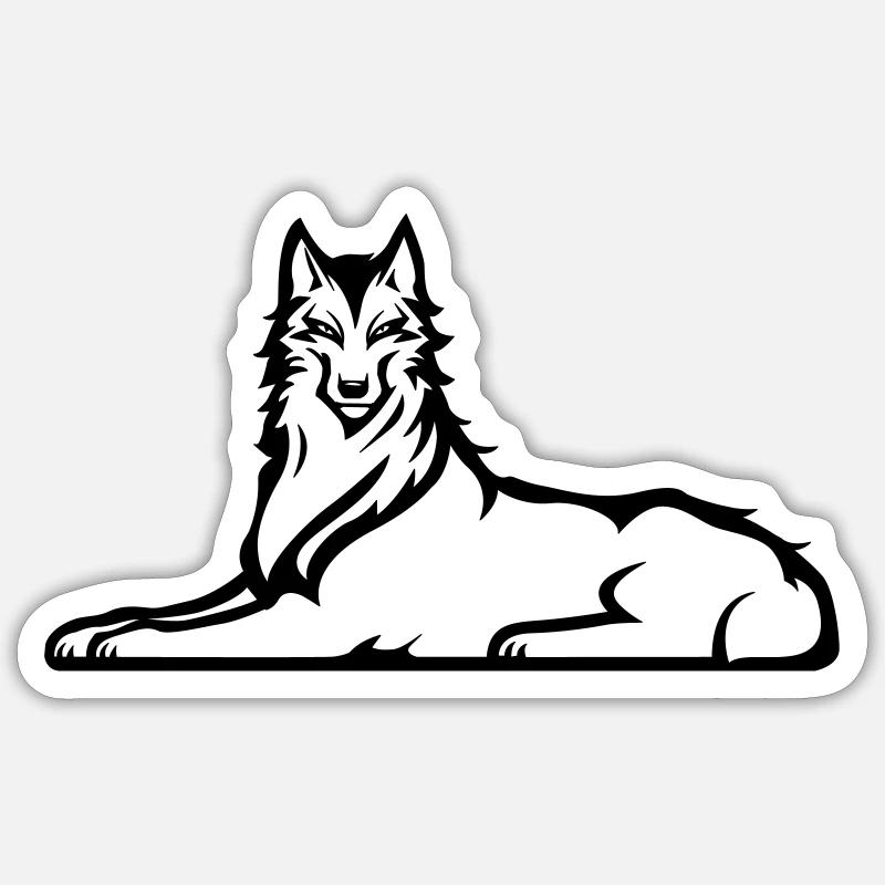 Tschetschenischer Wolf Sticker Größe S (10 x 10 cm)