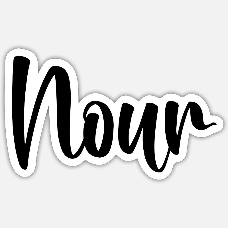 Name - Nour - Sticker size S (10 x 10 cm) - white matte