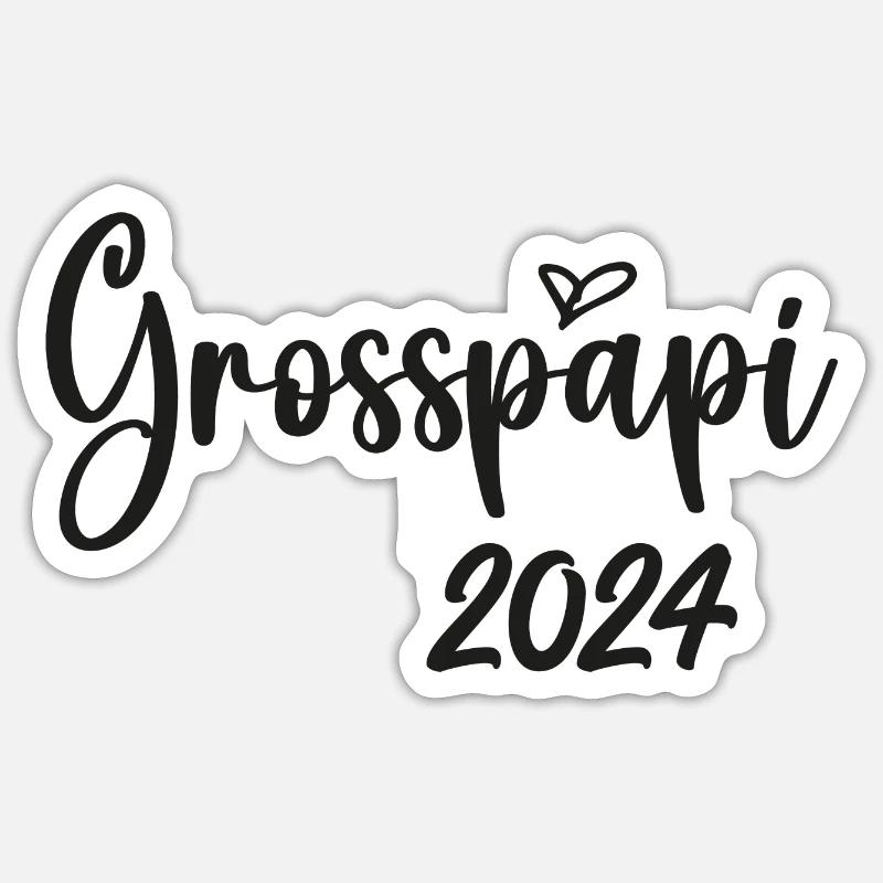 Grosspapi 2024 Befördert zum Grosspapi Opa Schweiz Sticker Größe S (10 x 10 cm)