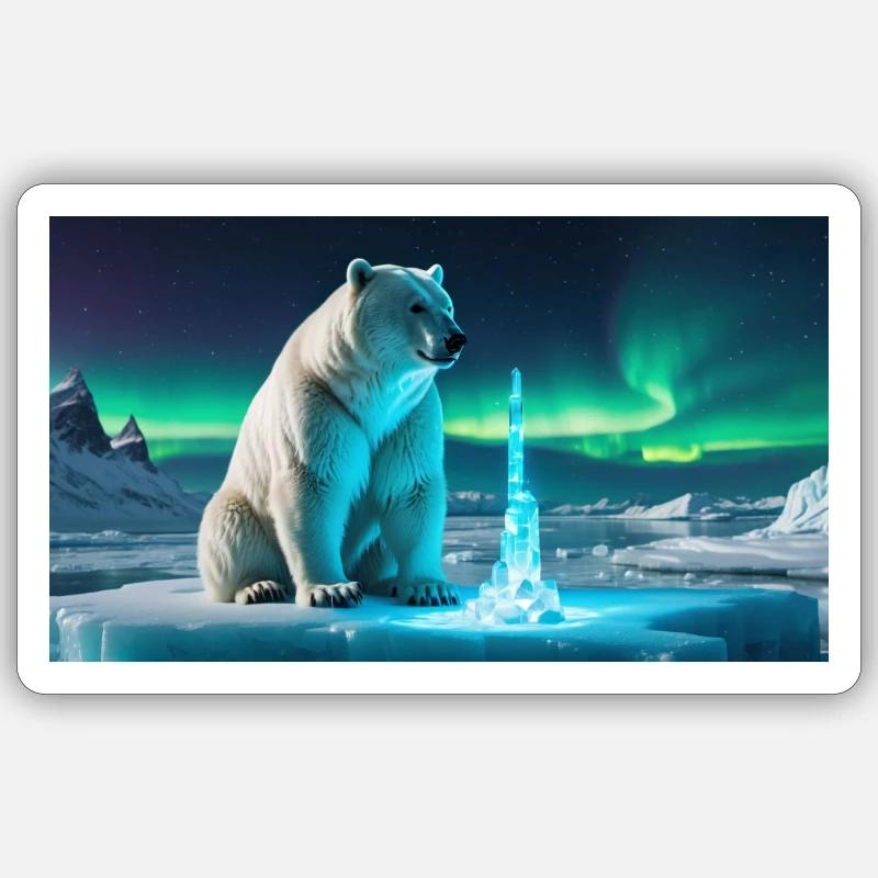 Eisbär und Eiskristall Sticker Größe S (10 x 10 cm)