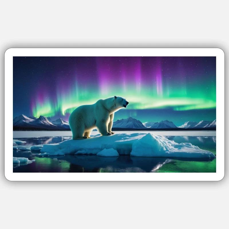 Ours blanc Sticker taille S (10 x 10 cm)