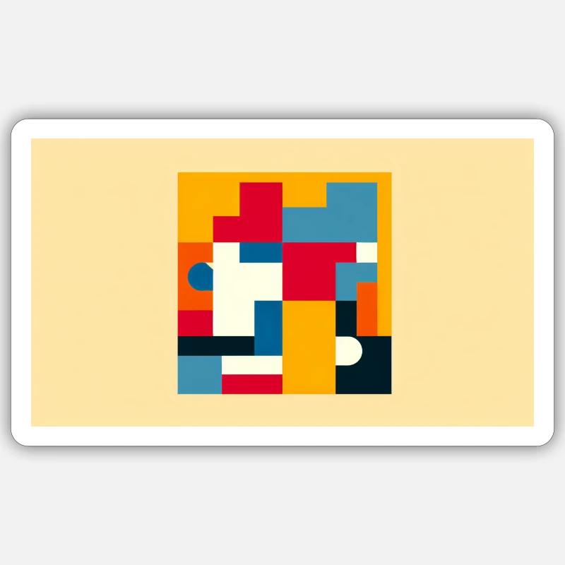 Harmonizing Geometric Abstraction: A Contemporary Sticker size S (10 x 10 cm)