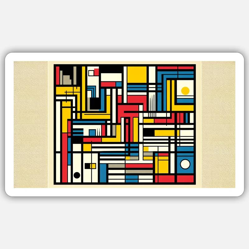 « L’harmonie dévoilée : l’abstraction mondrianesque Sticker taille S (10 x 10 cm)