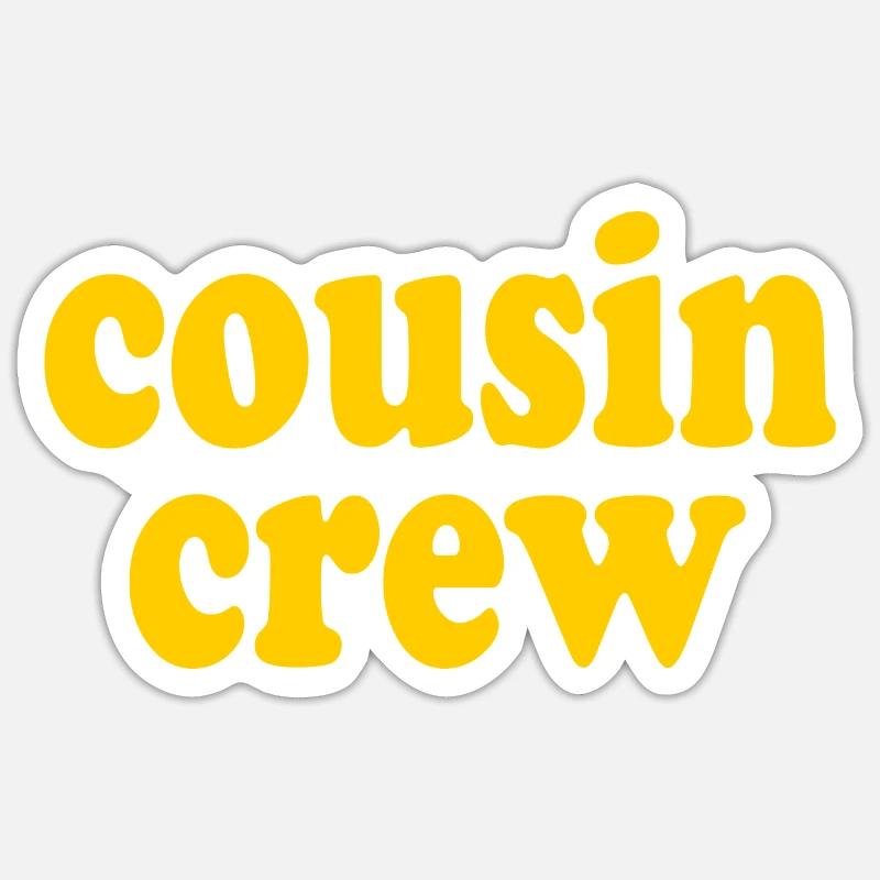 Cousin crew - Sticker taille S (10 x 10 cm) - blanc mat