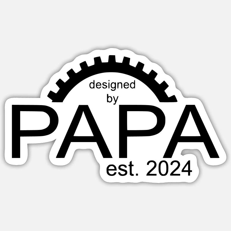designed by papa - Sticker Größe S (10 x 10 cm) - Mattweiß
