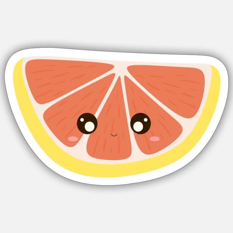 pamplemousse kawaii Sticker taille S (10 x 10 cm)