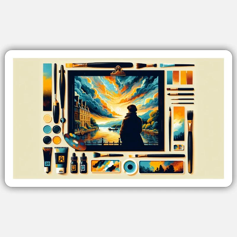 "Eine Ode an das Chaos: Eine lebendige Symphonie der Farben Sticker Größe S (10 x 10 cm)