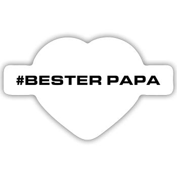 Bester Papa Herzen Liebe - Sticker Größe S (10 x 10 cm) - Mattweiß - Vorne