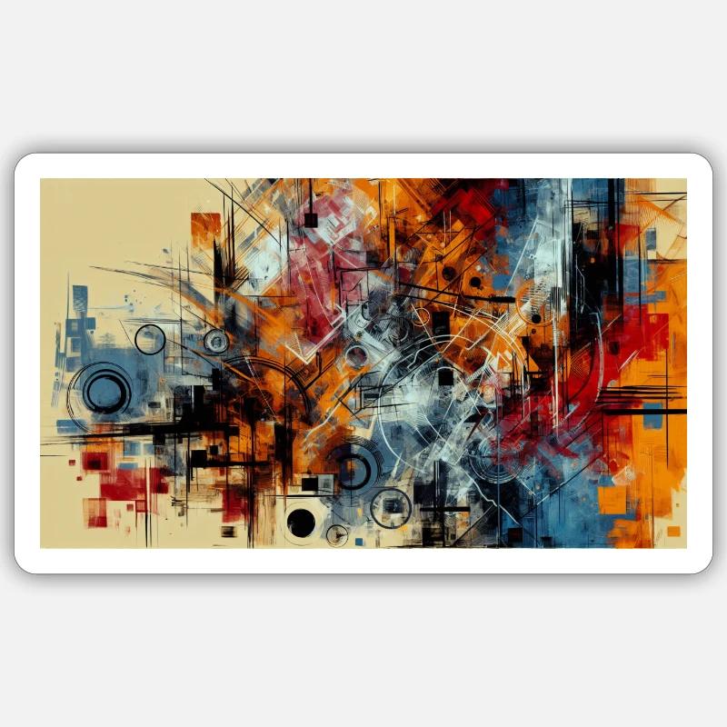 « Rythme urbain : expression abstraite de l’œuvre de Basquiat Sticker taille S (10 x 10 cm)
