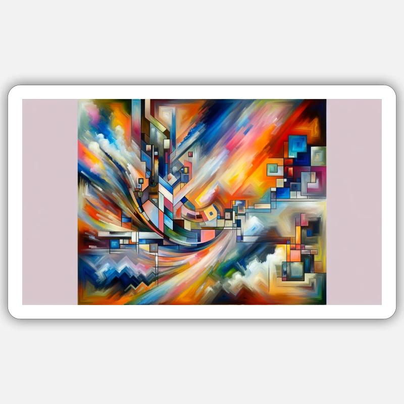 "Harmony in Motion: Exploring Abstract Sticker size S (10 x 10 cm)