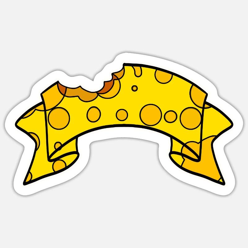 Fromage Bannière - Sticker taille S (10 x 10 cm) - blanc mat