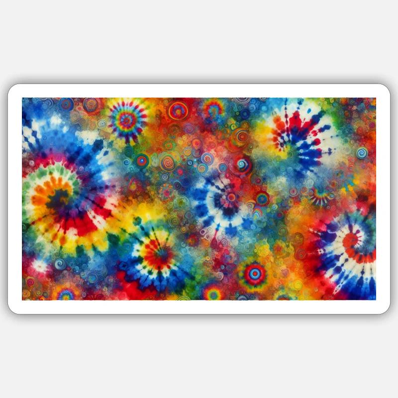 Psychedelic Kaleidoscope: Eine explosive Symphonie - Sticker Größe S (10 x 10 cm) - Mattweiß