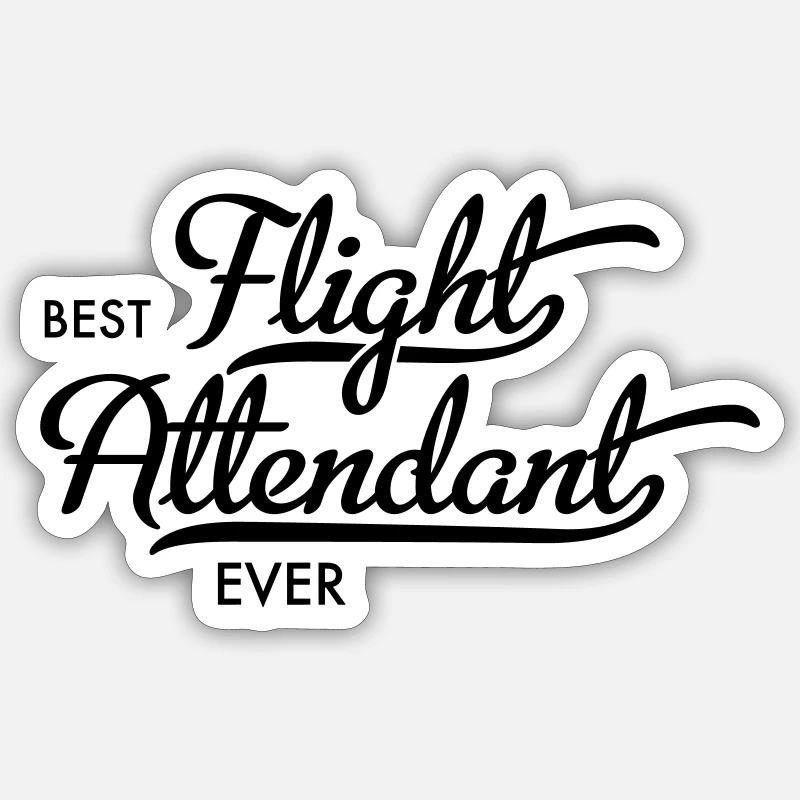 Stewardess - Sticker size S (10 x 10 cm) - white matte