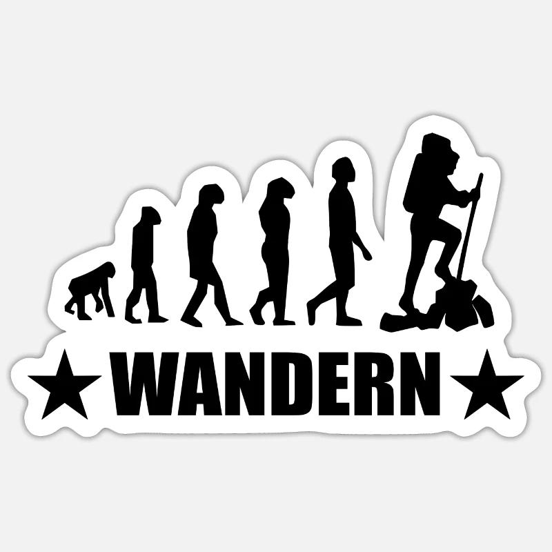 Wandern - Sticker Größe S (10 x 10 cm) - Mattweiß