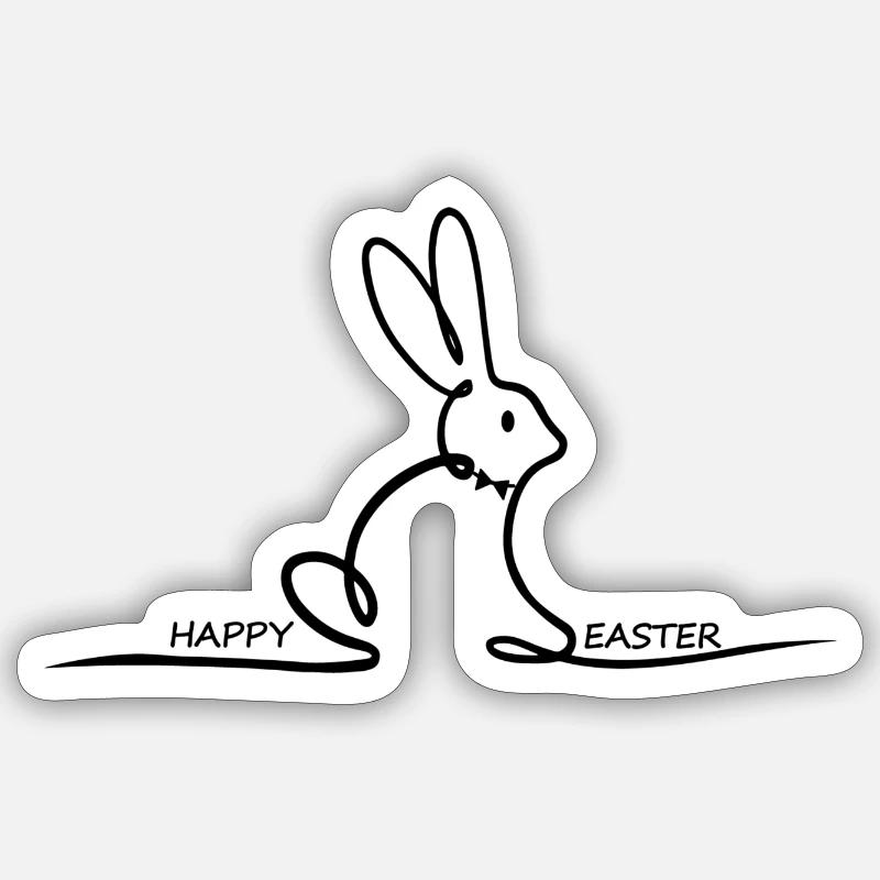 Ostern Geschenk Happy Easter - Sticker Größe S (10 x 10 cm) - Mattweiß