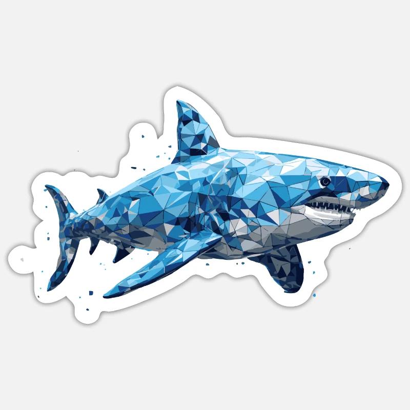 Grand requin blanc Sticker taille S (10 x 10 cm)
