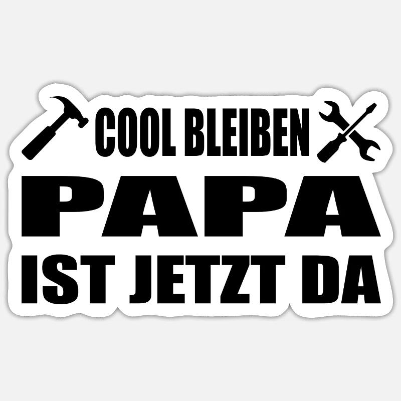 Papa - Sticker Größe S (10 x 10 cm) - Mattweiß