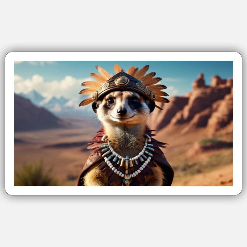 Suricate indien Sticker taille S (10 x 10 cm)