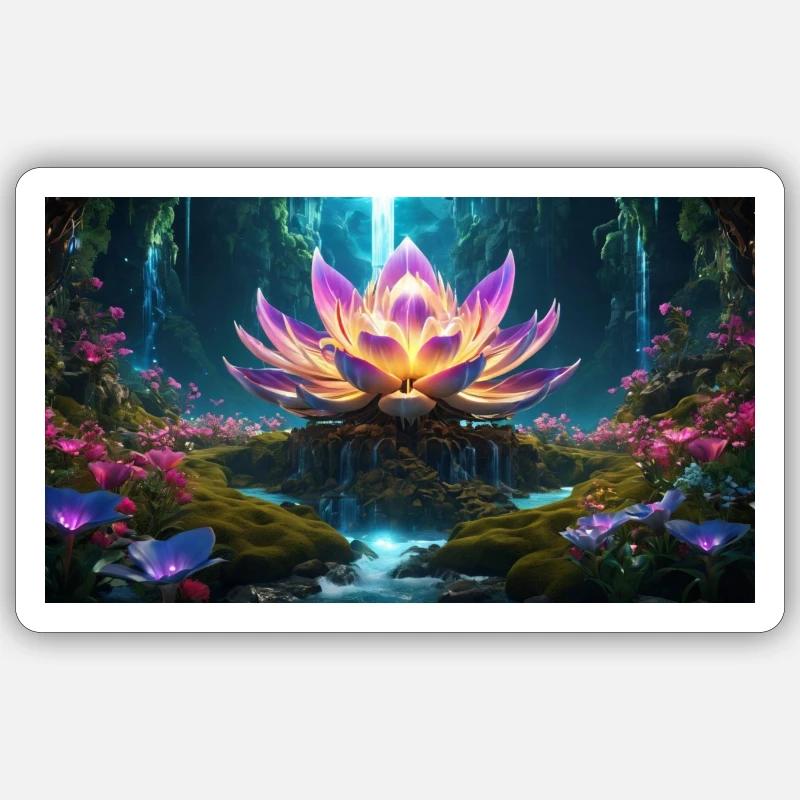 Fleur de lotus - Sticker taille S (10 x 10 cm) - blanc mat