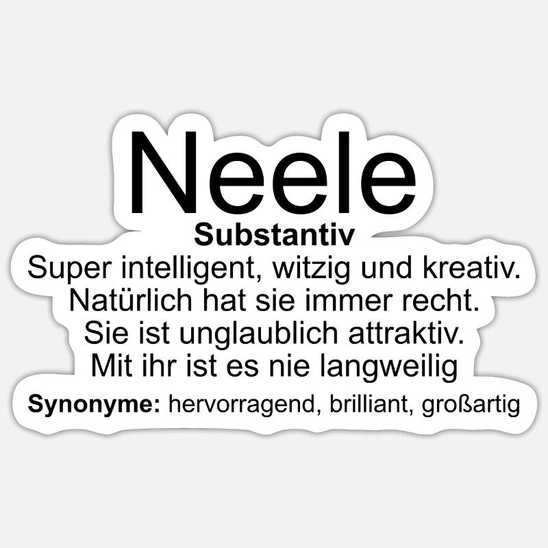 Name Definition Neele - Sticker Größe S (10 x 10 cm) - Mattweiß