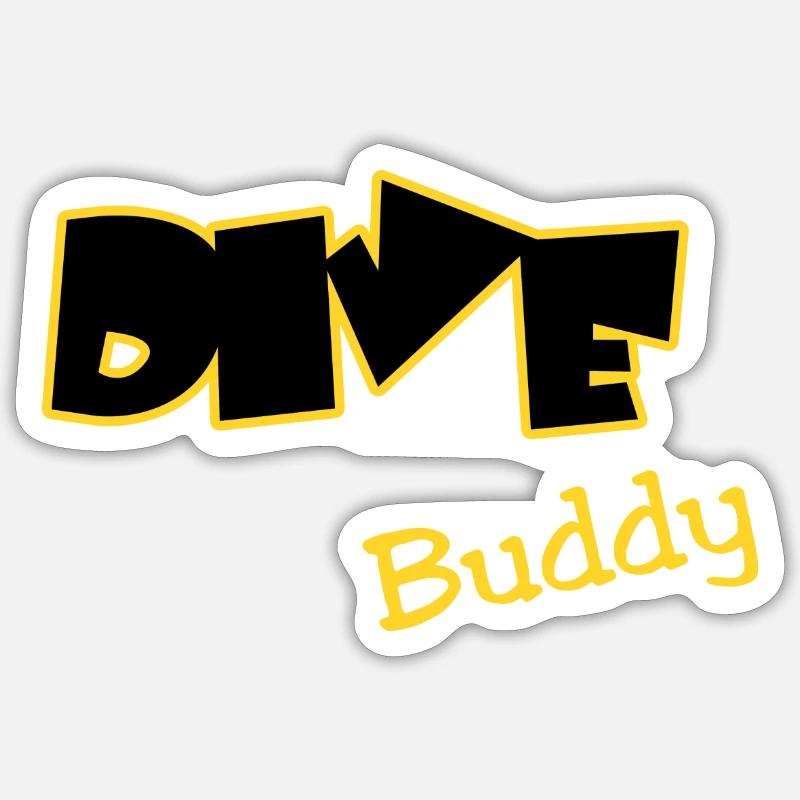 Tauchen Dive Buddy - Sticker Größe S (10 x 10 cm) - Mattweiß
