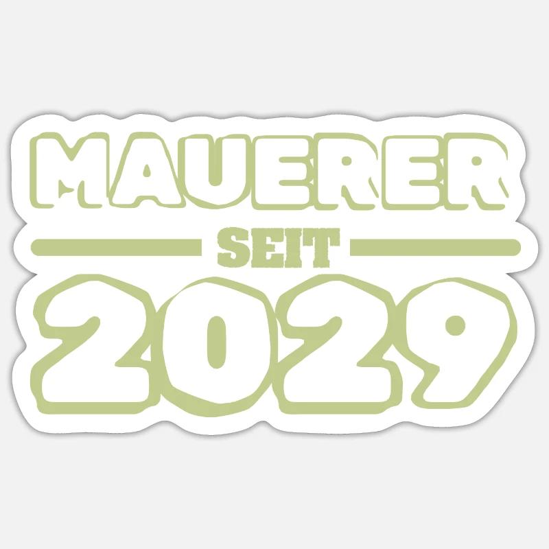 Maître maçon 2029 - Sticker taille S (10 x 10 cm) - blanc mat