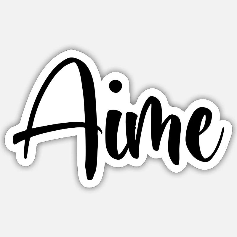 Nom - Aime Sticker taille S (10 x 10 cm)