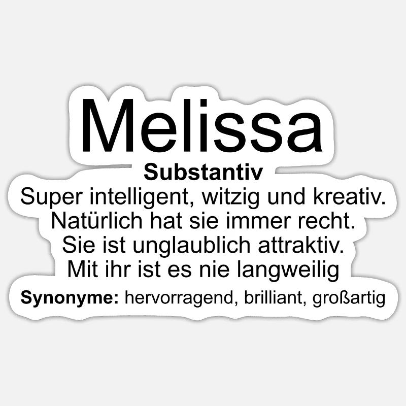 Nom Définition Melissa - Sticker taille S (10 x 10 cm) - blanc mat