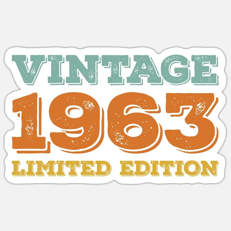 Vintage 1963 Limited Edition Retro Classic- b day Sticker size S (10 x 10 cm)
