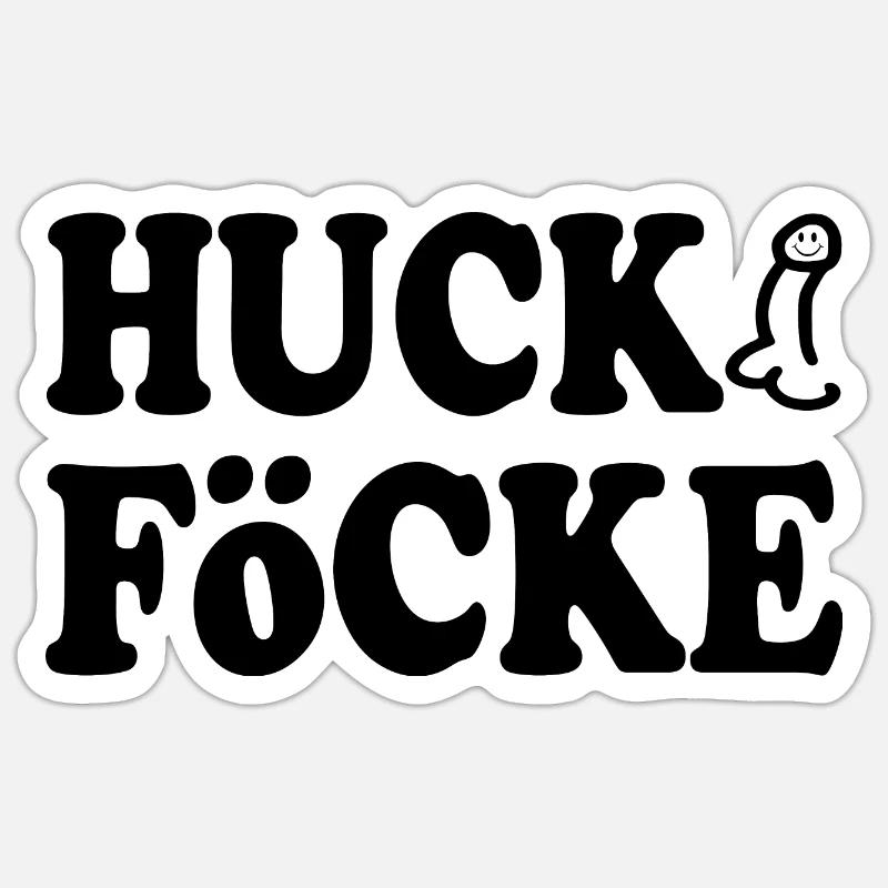 huck föcke - Sticker Größe S (10 x 10 cm) - Mattweiß
