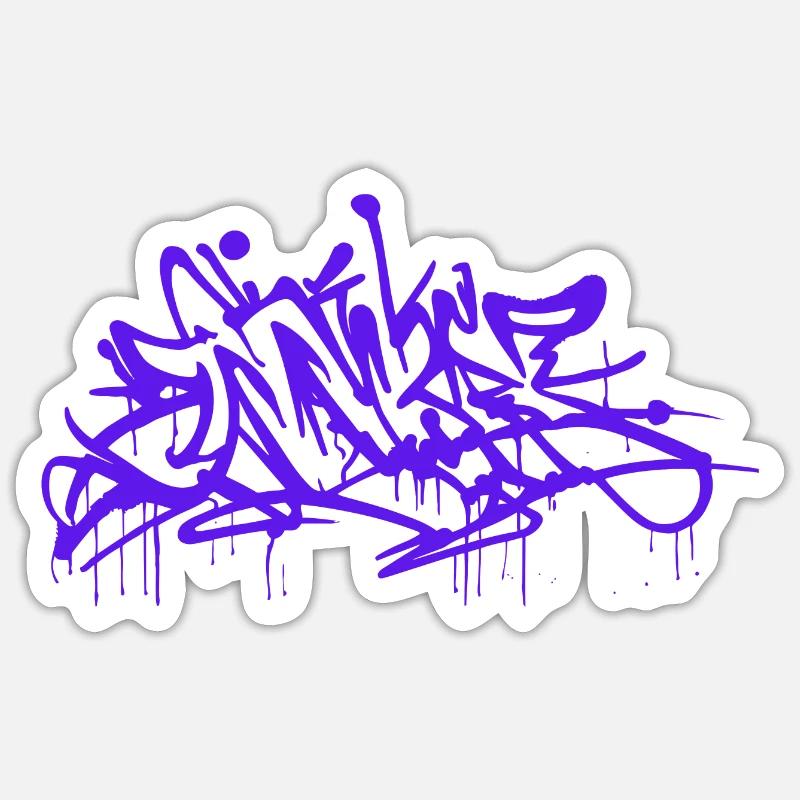 Graffiti Blau Sticker Größe S (10 x 10 cm)