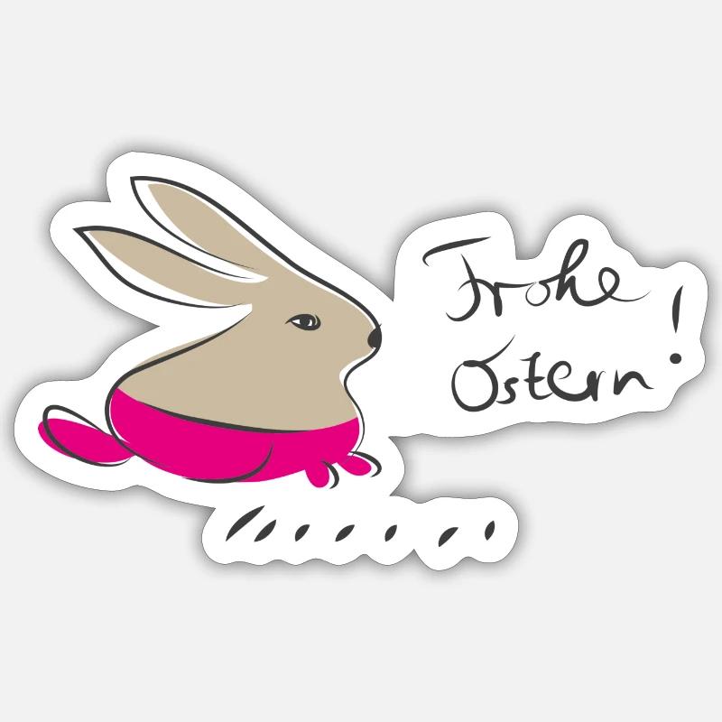 frohe ostern - Sticker Größe S (10 x 10 cm) - Mattweiß