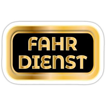 FAHRDIENST TRANSPORT - Sticker Größe S (10 x 10 cm) - Mattweiß - Vorne