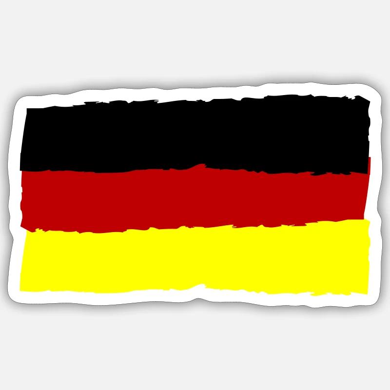 Drapeau de l’Allemagne Drapeau - Sticker taille S (10 x 10 cm) - blanc mat