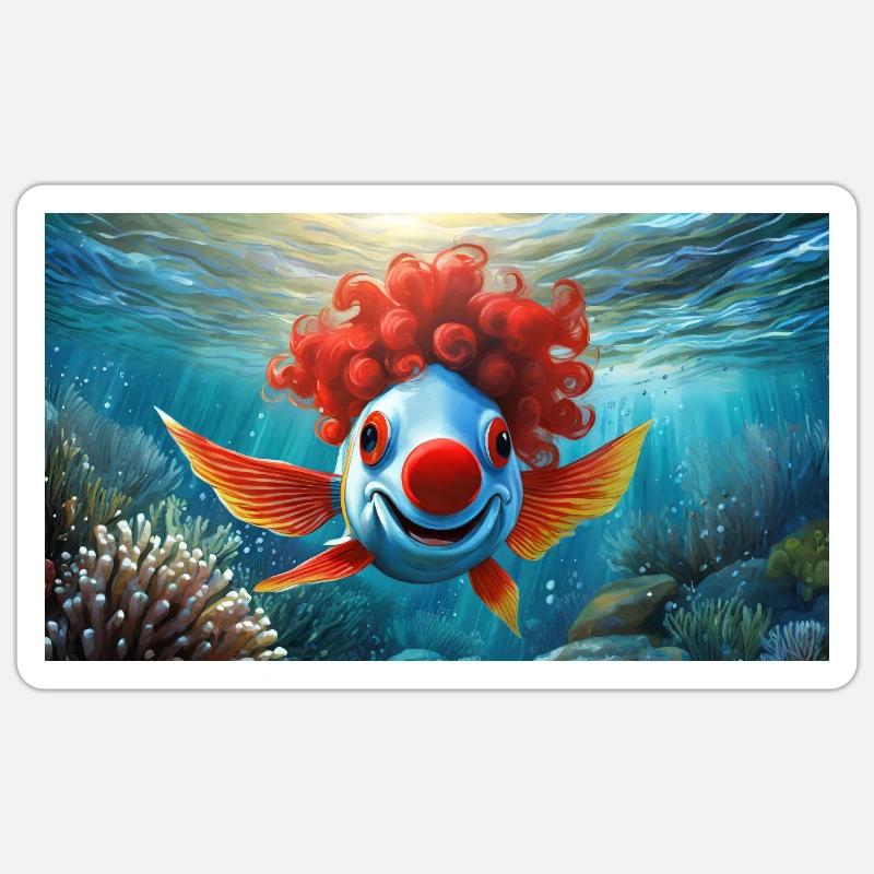 Pun ambiguous german expression - Clownfisch - Sticker size S (10 x 10 cm) - white matte