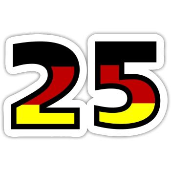 25 Number Germany Jersey - Sticker size S (10 x 10 cm) - white matte - Front