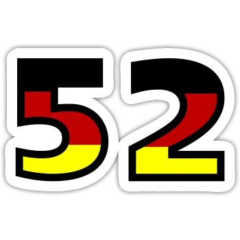 52 Numéro Allemagne Jersey - Sticker taille S (10 x 10 cm) - blanc mat - Devant