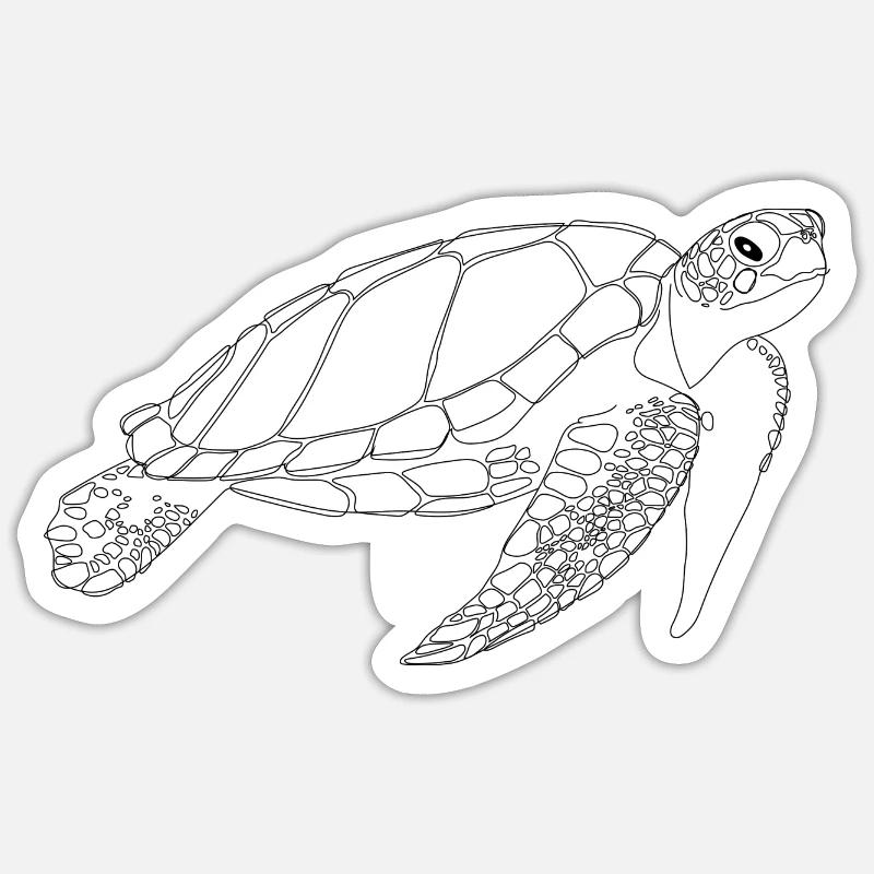 Sea turtle - Sticker size S (10 x 10 cm) - white matte