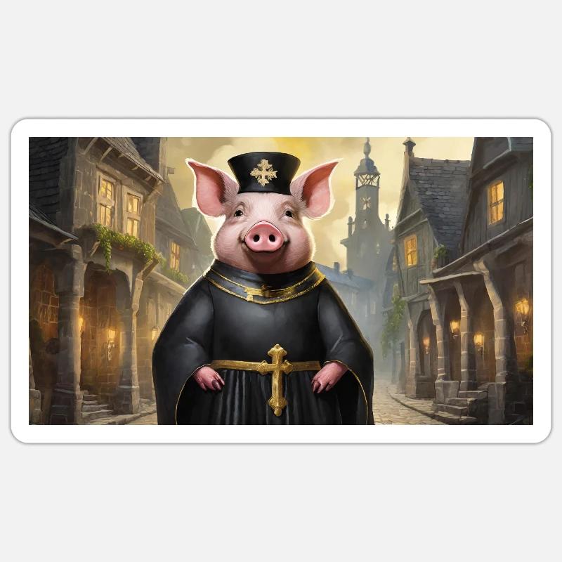 Pun ambiguous german expression – Schweinepriester Sticker size S (10 x 10 cm)