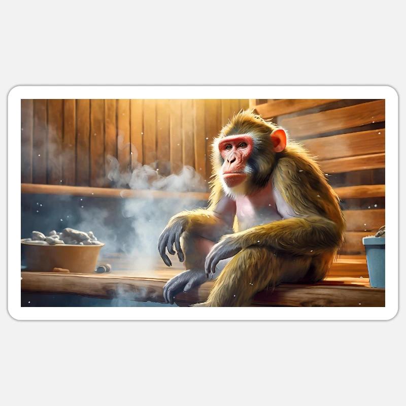 Pun ambiguous expression – Affenhitze (heat) Sticker size S (10 x 10 cm)