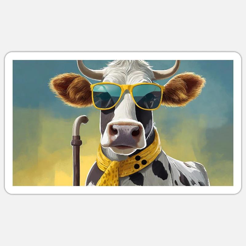 Jeu de mots : expression ambiguë – Blinde Kuh (vache aveugle) - Sticker taille S (10 x 10 cm) - blanc mat