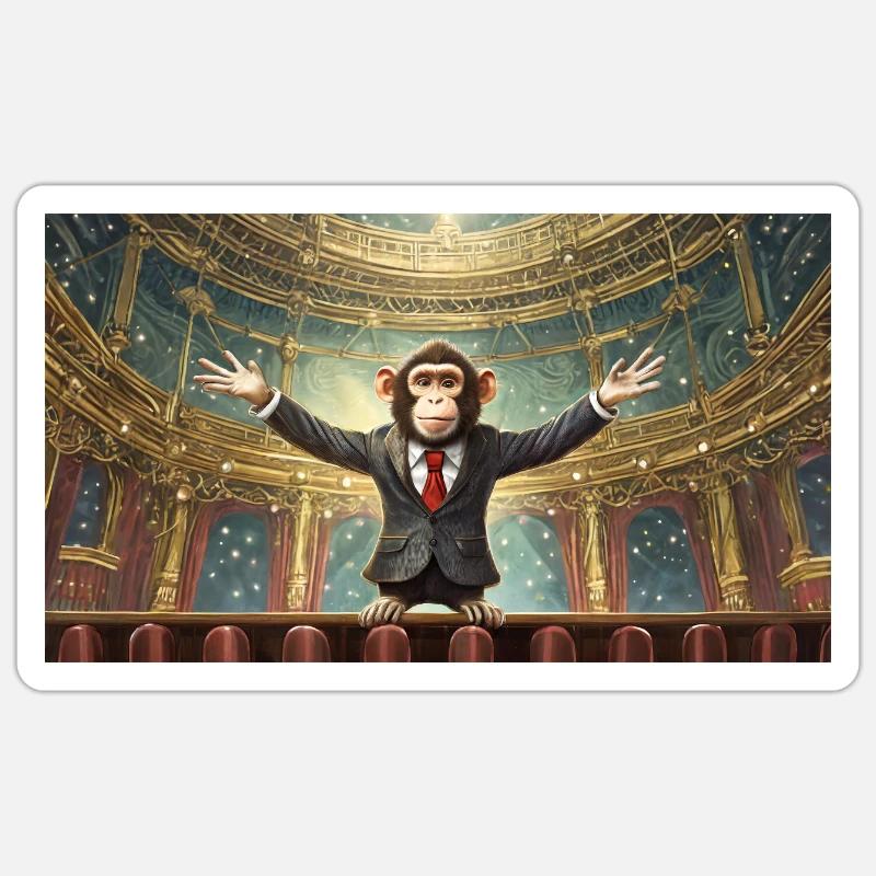 Pun ambiguous expression – Affentheater (farce) Sticker size S (10 x 10 cm)