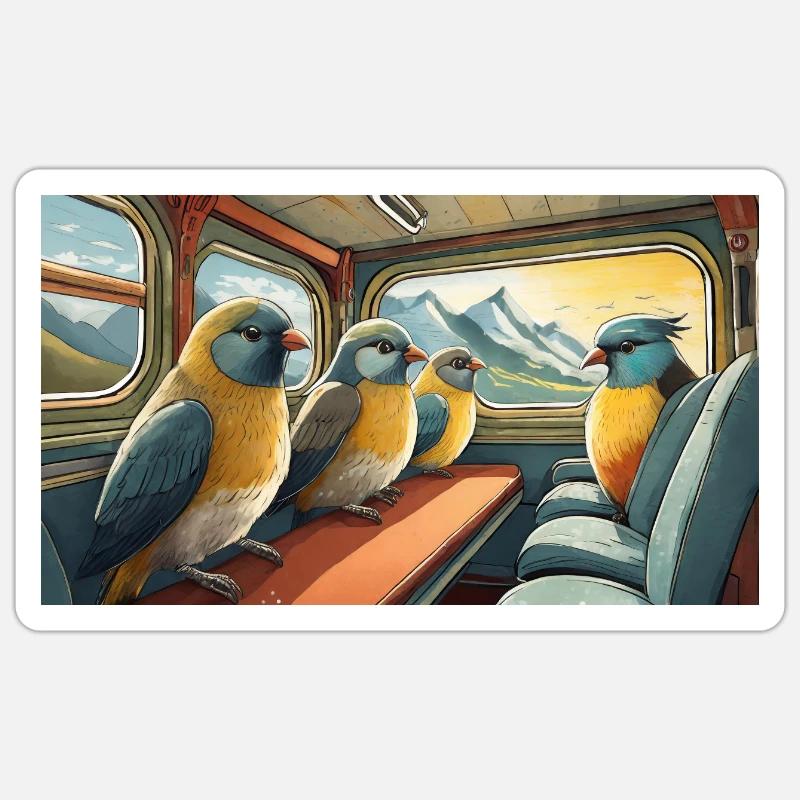 Pun ambiguous expression Zugvögel migratory birds Sticker size S (10 x 10 cm)