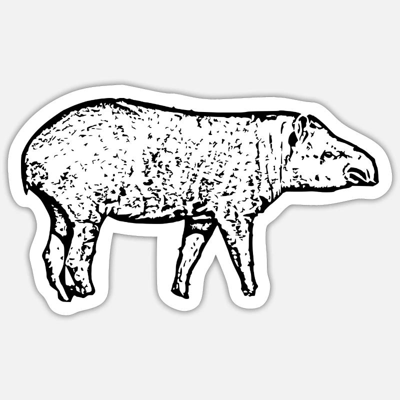 Tapirs - Sticker taille S (10 x 10 cm) - blanc mat