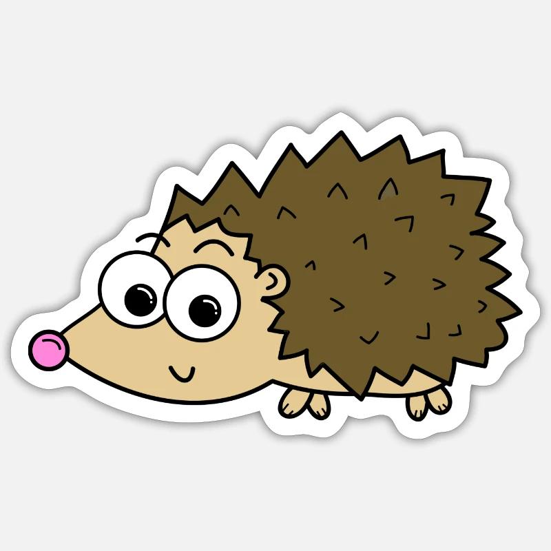 Hérisson - Sticker taille S (10 x 10 cm) - blanc mat
