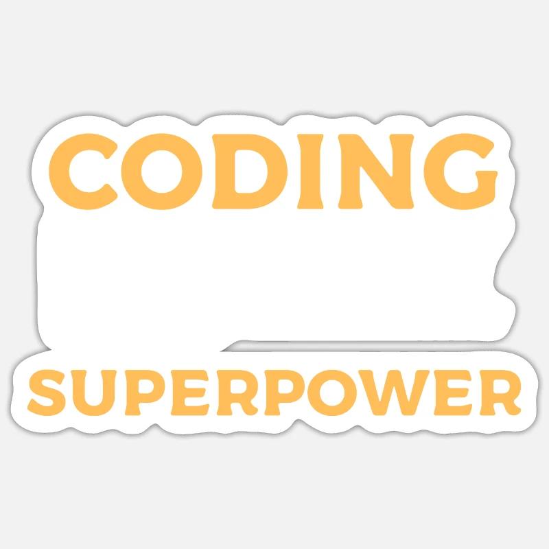 Coding Is My Superpower - Programmiererdesign - Sticker Größe S (10 x 10 cm) - Mattweiß