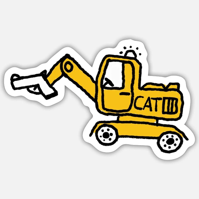 Construction danger - Sticker size S (10 x 10 cm) - white matte