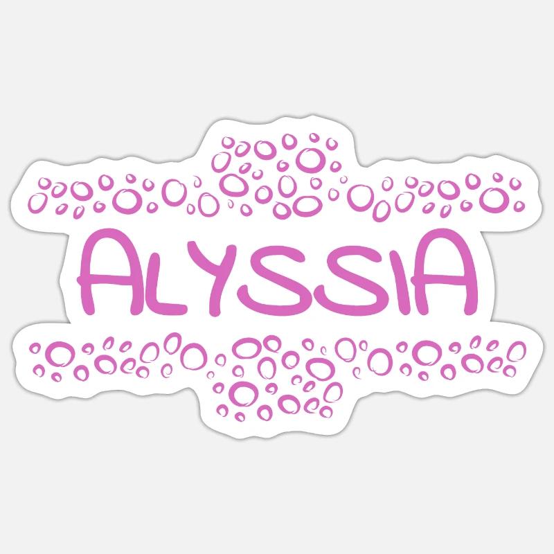 Cadeau pour Alyssia - Sticker taille S (10 x 10 cm) - blanc mat