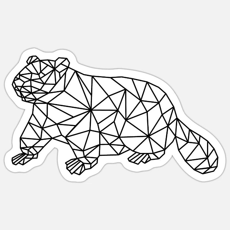 Beaver Meme Geometric - Sticker size S (10 x 10 cm) - white matte