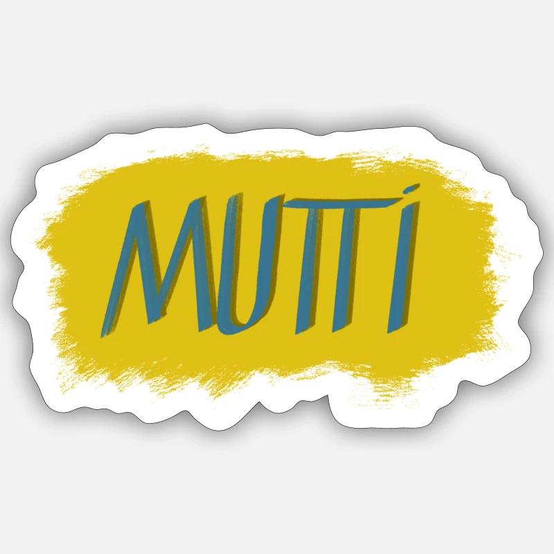 Mutti Schriftzug mit Farbexplosion Sticker Größe S (10 x 10 cm)
